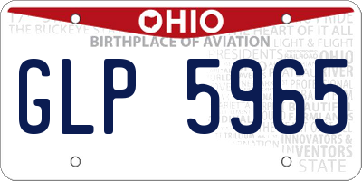 OH license plate GLP5965