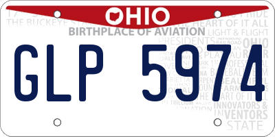 OH license plate GLP5974