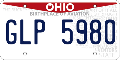 OH license plate GLP5980