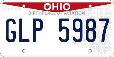 OH license plate GLP5987