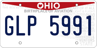 OH license plate GLP5991