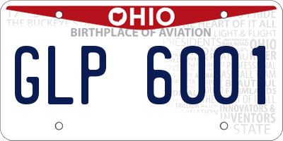 OH license plate GLP6001