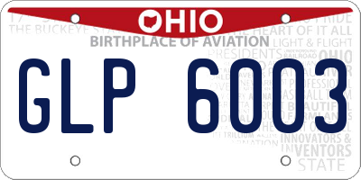 OH license plate GLP6003