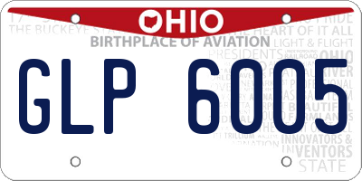 OH license plate GLP6005