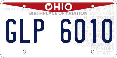 OH license plate GLP6010