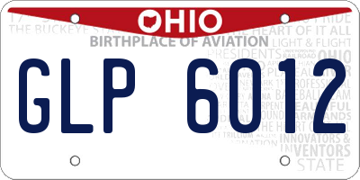OH license plate GLP6012