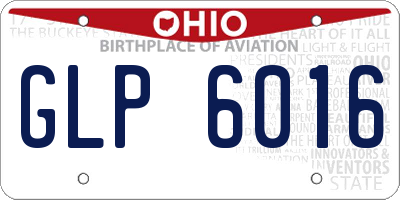 OH license plate GLP6016