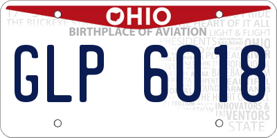 OH license plate GLP6018
