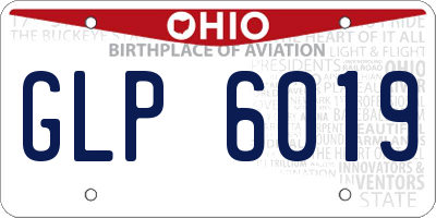 OH license plate GLP6019