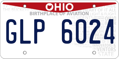 OH license plate GLP6024