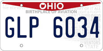 OH license plate GLP6034