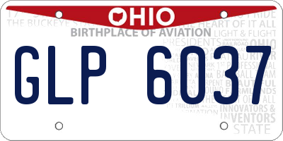 OH license plate GLP6037