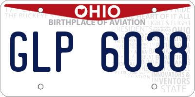 OH license plate GLP6038
