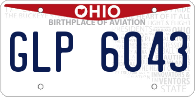 OH license plate GLP6043
