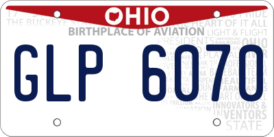 OH license plate GLP6070