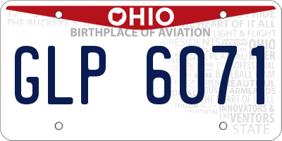 OH license plate GLP6071
