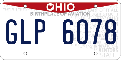 OH license plate GLP6078
