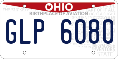 OH license plate GLP6080
