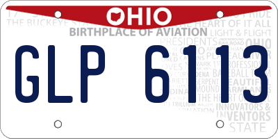OH license plate GLP6113