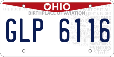OH license plate GLP6116