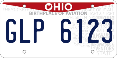 OH license plate GLP6123