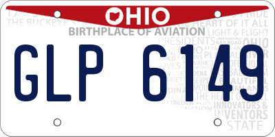 OH license plate GLP6149