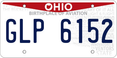 OH license plate GLP6152