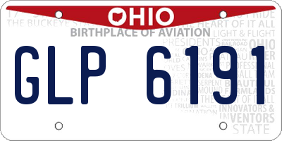 OH license plate GLP6191