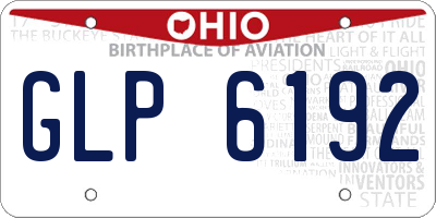 OH license plate GLP6192