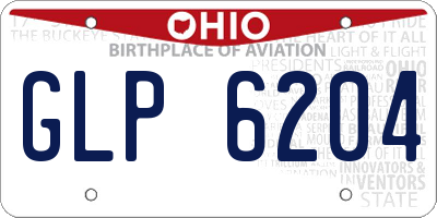 OH license plate GLP6204