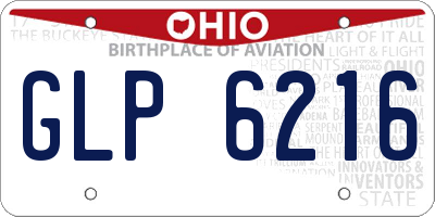 OH license plate GLP6216