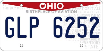 OH license plate GLP6252