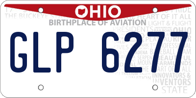 OH license plate GLP6277