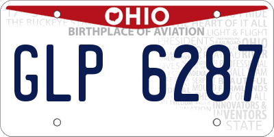 OH license plate GLP6287