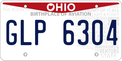 OH license plate GLP6304