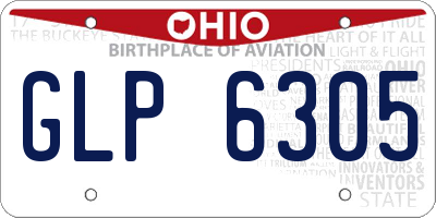 OH license plate GLP6305