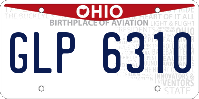 OH license plate GLP6310