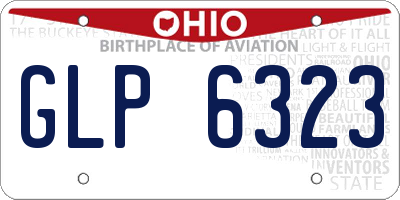 OH license plate GLP6323