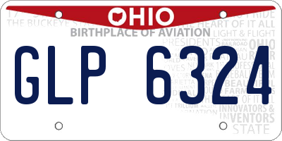 OH license plate GLP6324