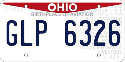 OH license plate GLP6326