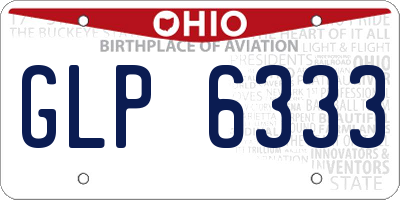 OH license plate GLP6333