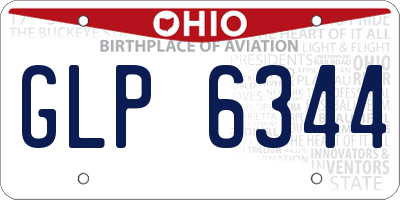 OH license plate GLP6344