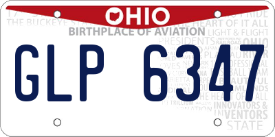 OH license plate GLP6347