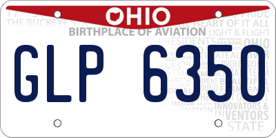 OH license plate GLP6350