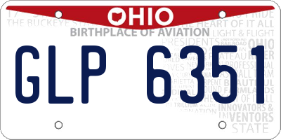 OH license plate GLP6351