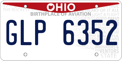 OH license plate GLP6352