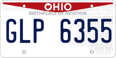 OH license plate GLP6355