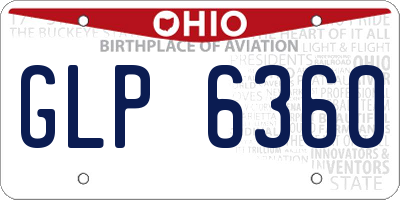 OH license plate GLP6360
