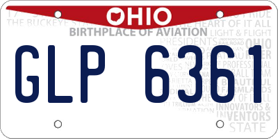 OH license plate GLP6361