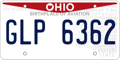 OH license plate GLP6362